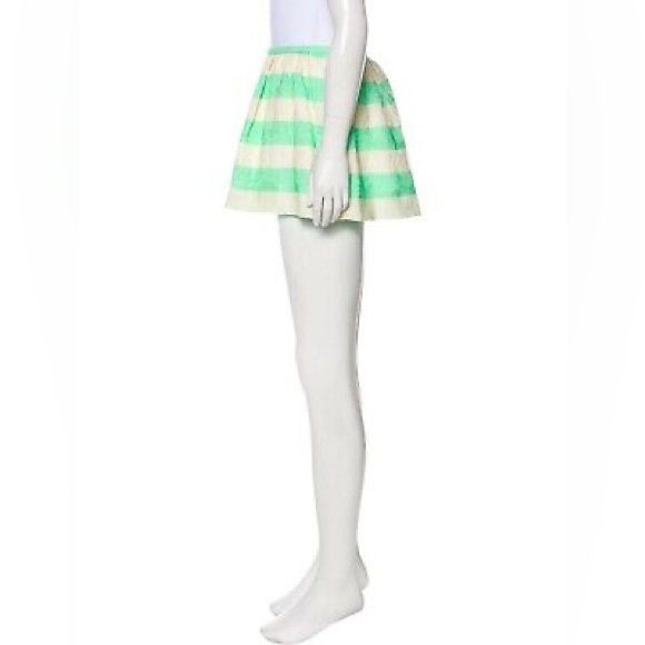 Thakoon Green/Ivory Striped Floral Brocade Shorts, Size  0 - Picture 3 of 3